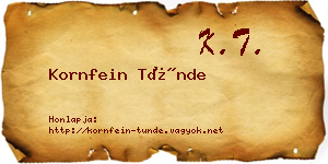Kornfein Tünde névjegykártya